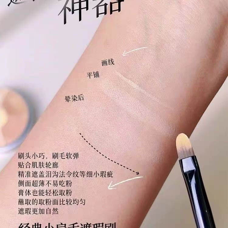 Cangzhou makeup brush Tage 227 tongue-shaped concealer brush, flat head, tear trough, spot details, no trace, dark circle brush Application Scenario