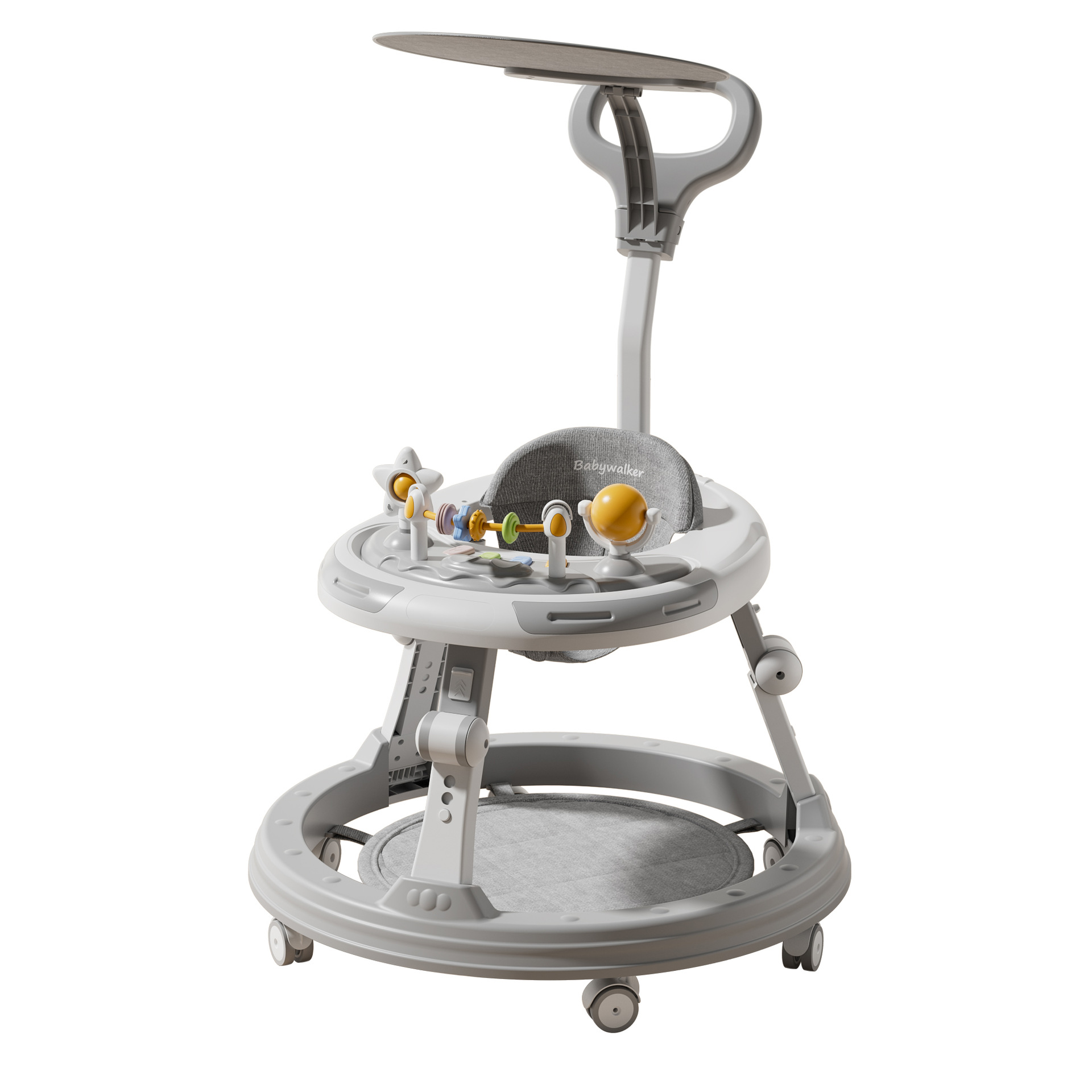 婴幼儿学步车助步车多功能儿童手推可折叠高低调四合一婴儿学步车白底实物图