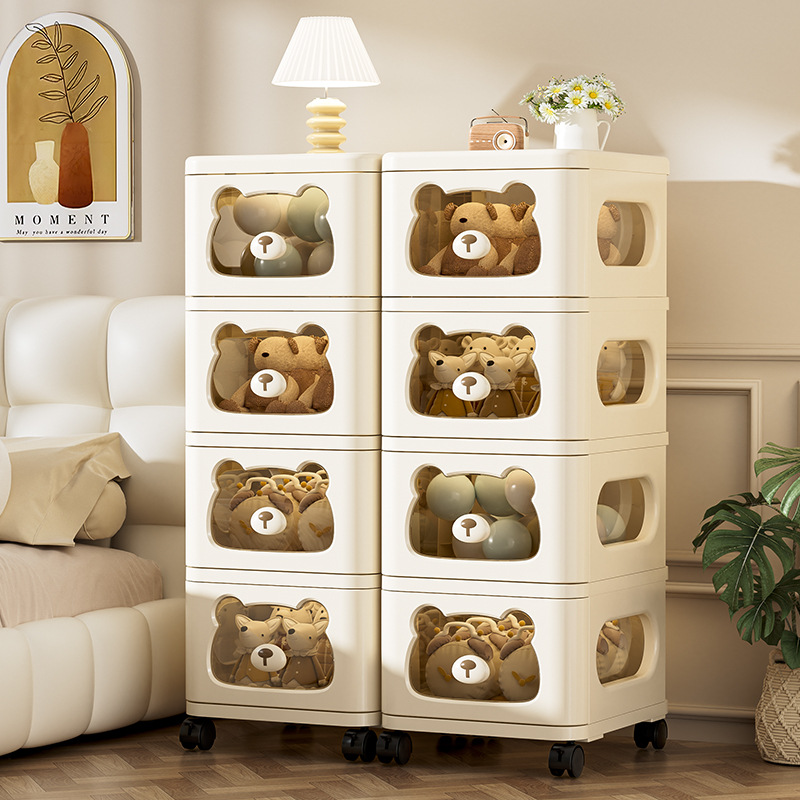 客厅儿童整理玩具宝宝零食柜多层置物收纳架多功能家用PP收纳柜细节图