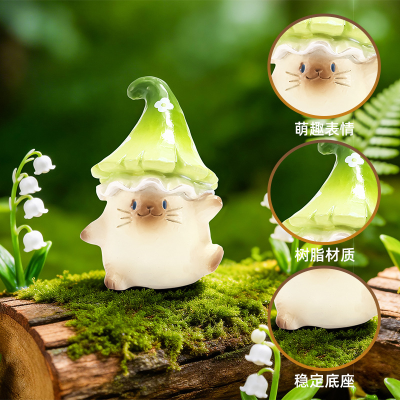 Cat PAI Fantasy Mushroom Series Blind Box DIY Decorative Resin Small Ornaments Cartoon Cute desktop ornaments Application Scenario