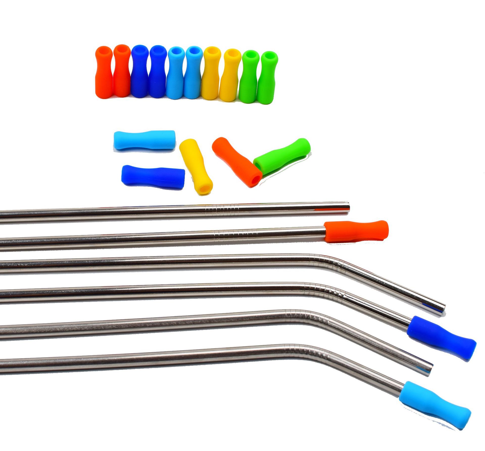 Stanley colored silicone case straws, medium-sized transparent glasses straws full figure