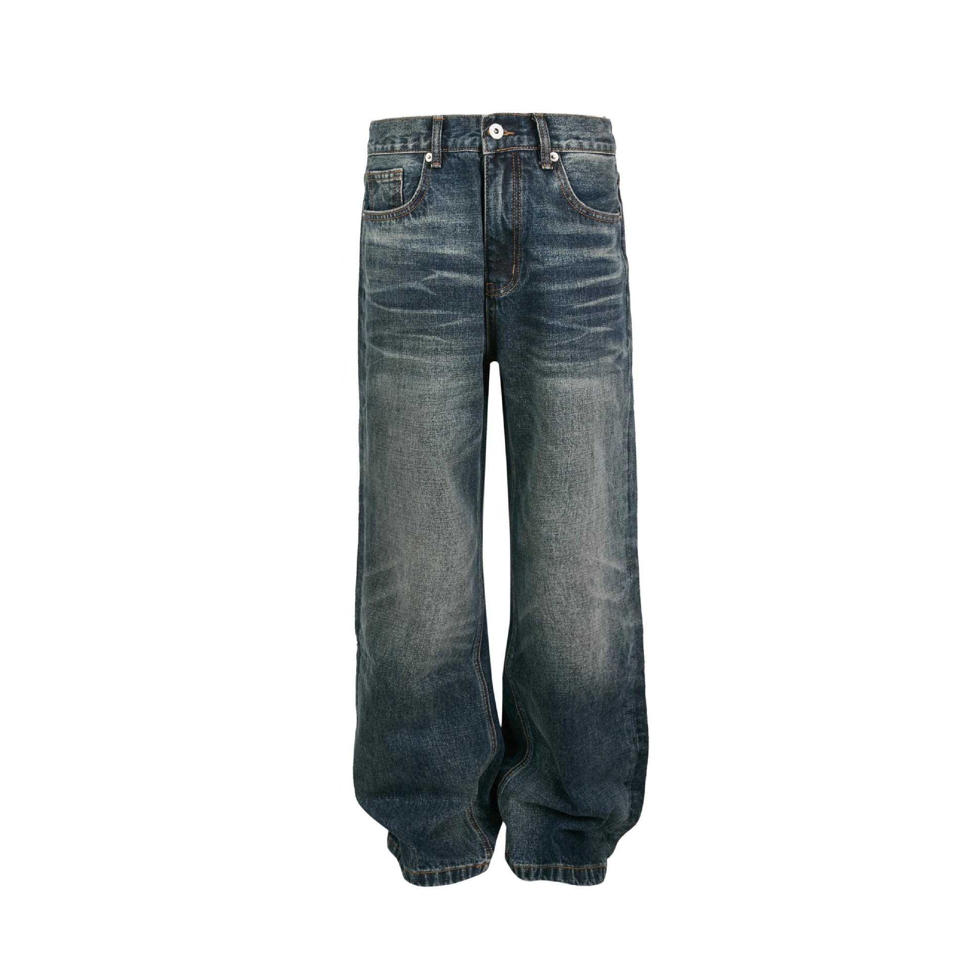 Men's jeans, work jeans, men's lace-up casual pants, small items for street vending, durable and long-lasting Specification image