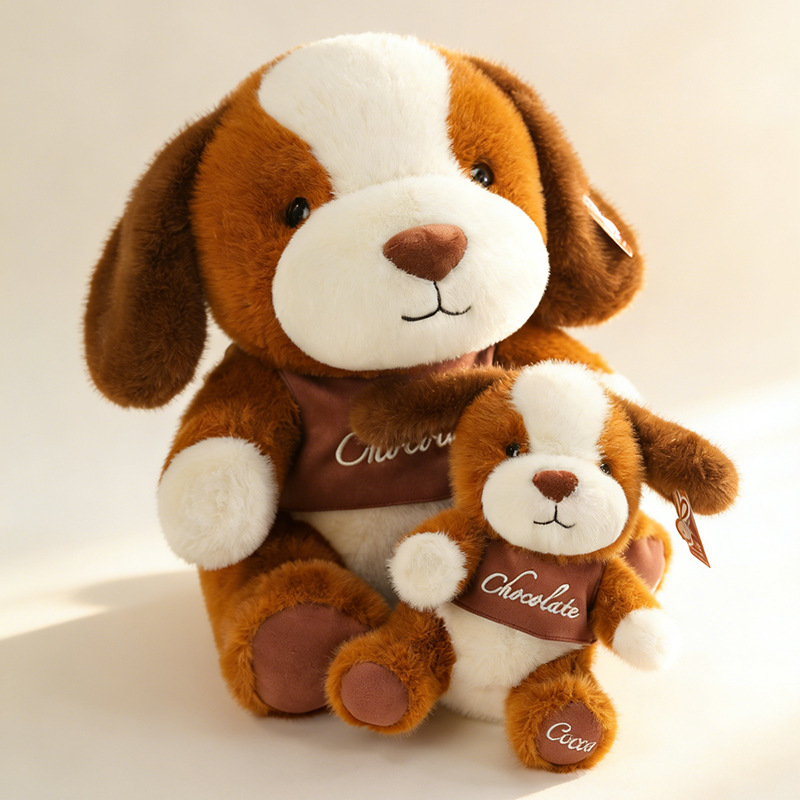 Wholesale of best-selling Maillard color series puppy plush toys, baby soothing dolls and children's birthday gifts