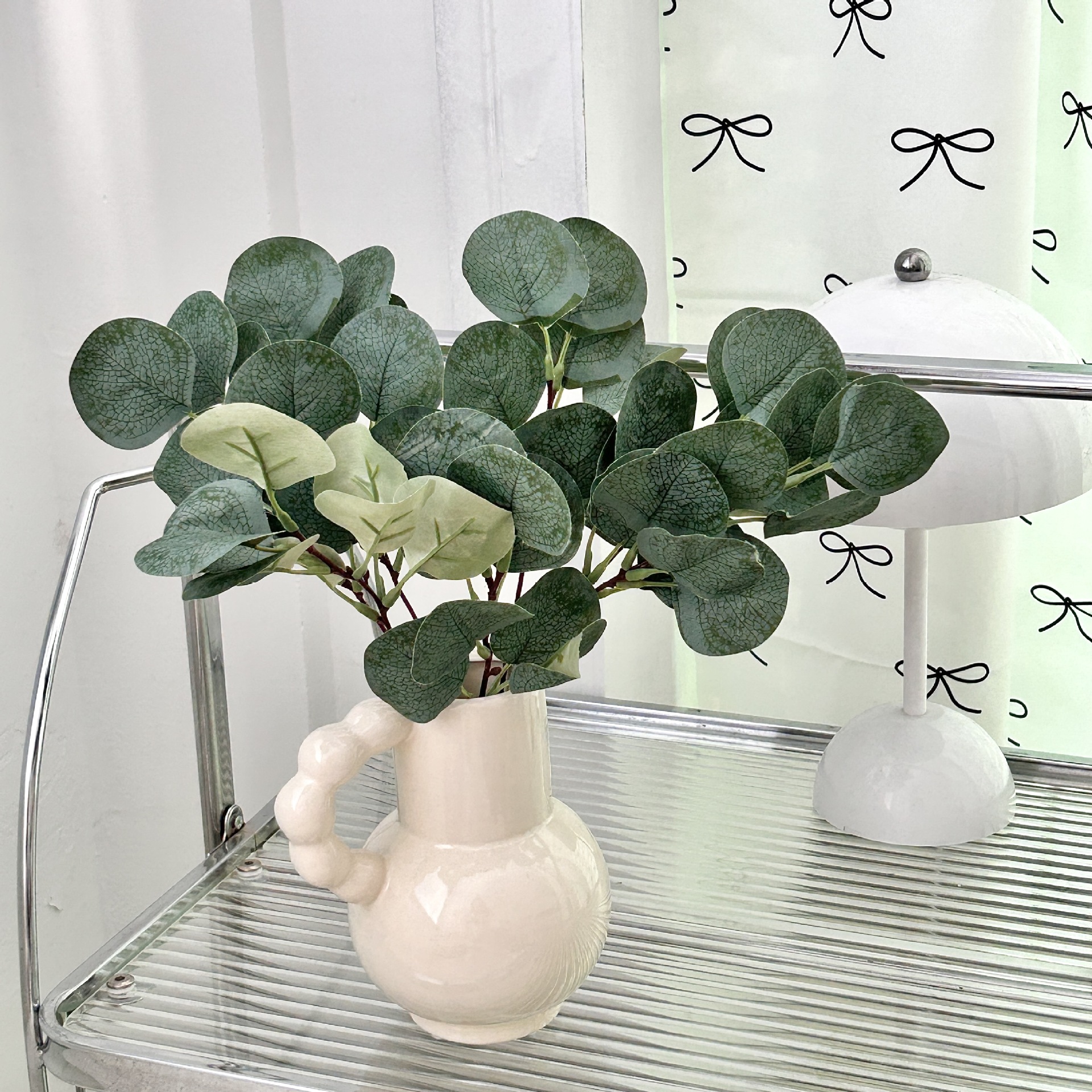 仿真尤加利带果金钱叶苹果叶diy装饰仿真植物跨境亚马逊厂家批发细节图