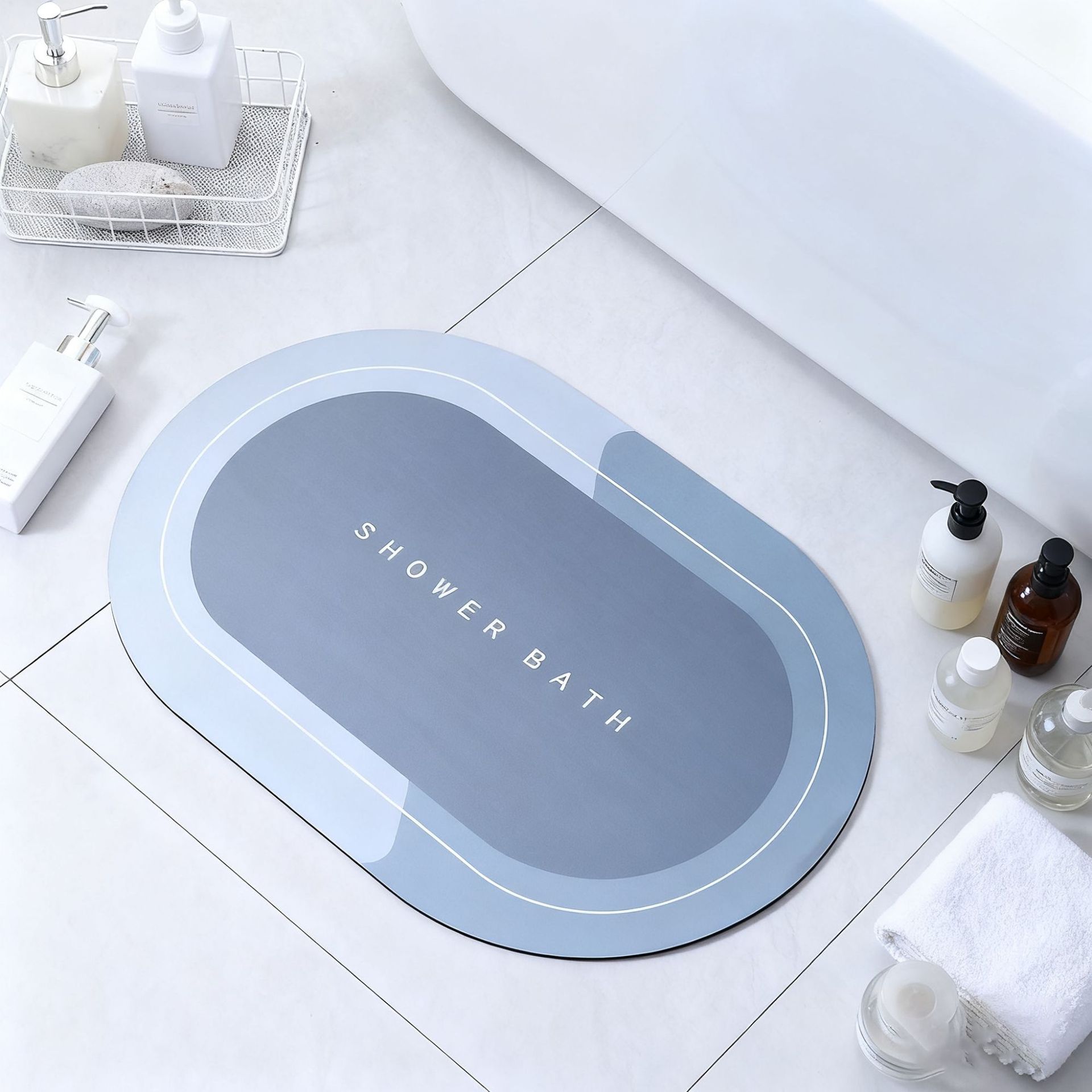 硅藻泥地垫简约浴室卫生间门口吸水防滑脚垫子洗手间厕所速干垫产品图