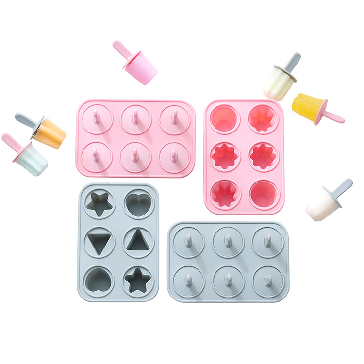 Simple, handcrafted DIY DIY 6-piece silicone ice cream Popsicle mold, ice box Popsicle mold in stock Item Picture