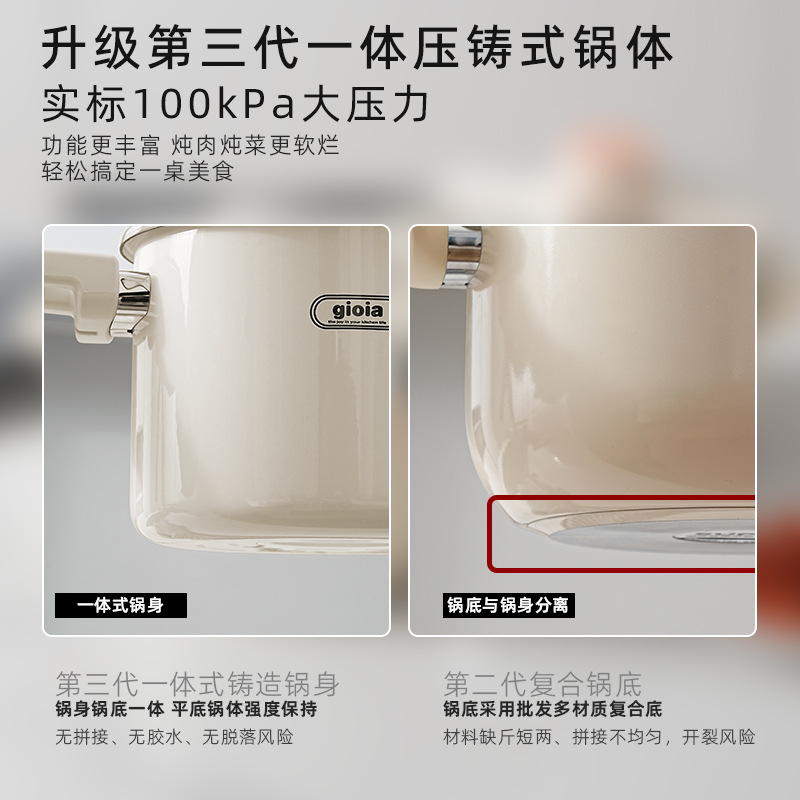 gioia enamel pressure cooker, gas stainless steel, imported enamel pressure cooker, induction cooker, universal wholesale and distribution Specification image