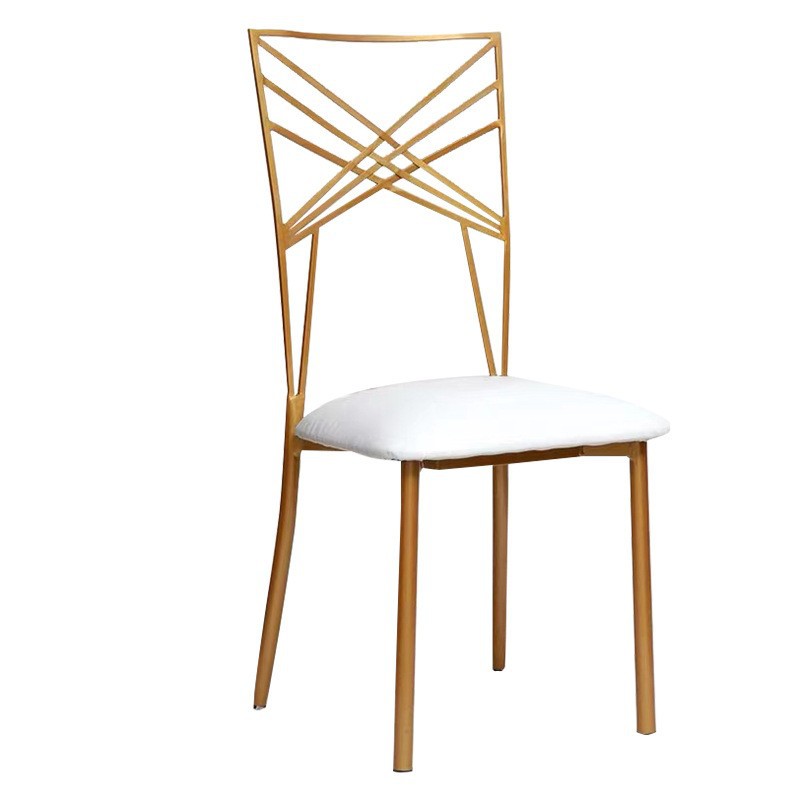 星辰厂家批发钢筋椅简约铁艺椅子金属交叉椅户外婚庆软包铁竹节椅星辰