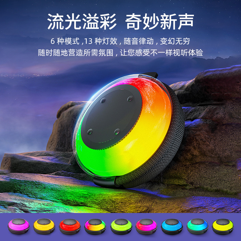 Wireless Bluetooth speaker, portable with handle, fabric waterproof mini speaker, subwoofer, outdoor 2026 new model details Picture