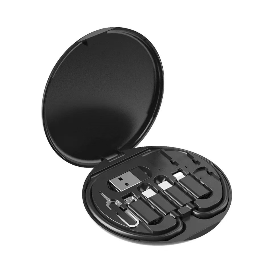 Multi-functional data cable 6-in-1 60W fast charging cable kit, portable 5-in-1 fast charging data cable Item Picture
