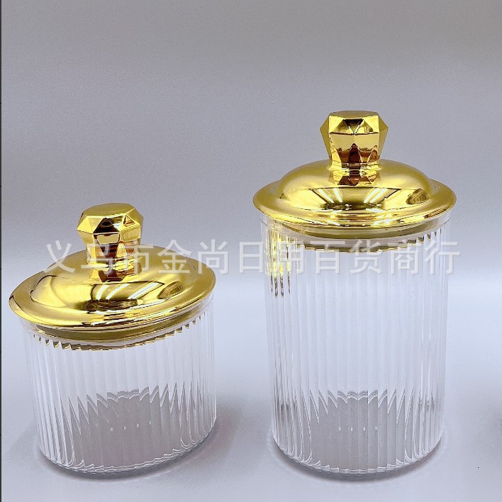 New transparent gold and silver plastic brick and stone vertical striped storage jars, sugar jars, wedding jars, candy and snack storage jars details Picture