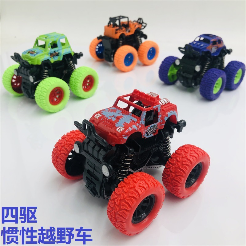 Children's inertial four-wheel drive off-road vehicle shockproof and shock absorption boy simulation toy stunt swing bigfoot car model