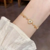 This summer, fresh, fashionable, sweet and versatile hollowed-out heart-shaped pull-out bracelet is a light luxury, simple and high-end accessory details Picture