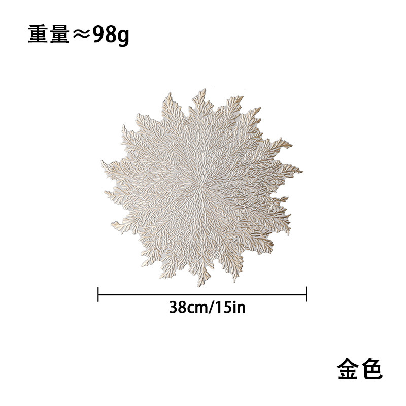 注塑PVC餐垫防水防烫易清洁家用餐桌垫防滑耐脏餐厅通用款碗垫白底实物图