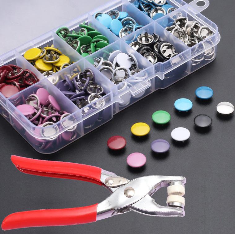 Colorful five-prong buttons, snap buttons, baby buttons without sewing, nail buttons, baby clothes buttons, hidden buttons, invisible solid, hollow mother-and-child buttons details Picture