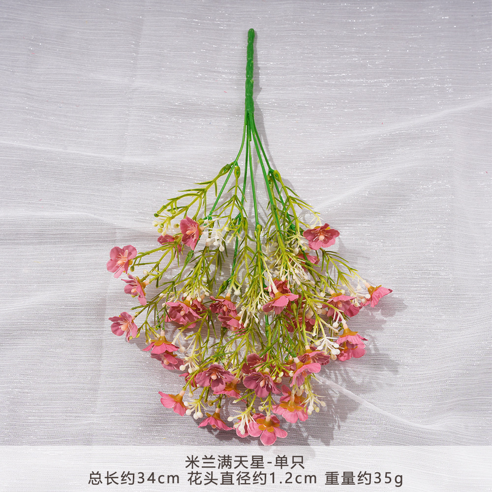 仿真花DIY发饰配件/假花/5朵塑膠花/仿真花/假花批发细节图