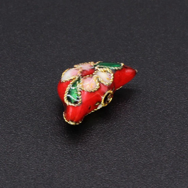 Traditional high-temperature cloisonne enamel floral silver-blue DIY jewelry accessories with beads and cloisonne 15*8 small ingots details Picture