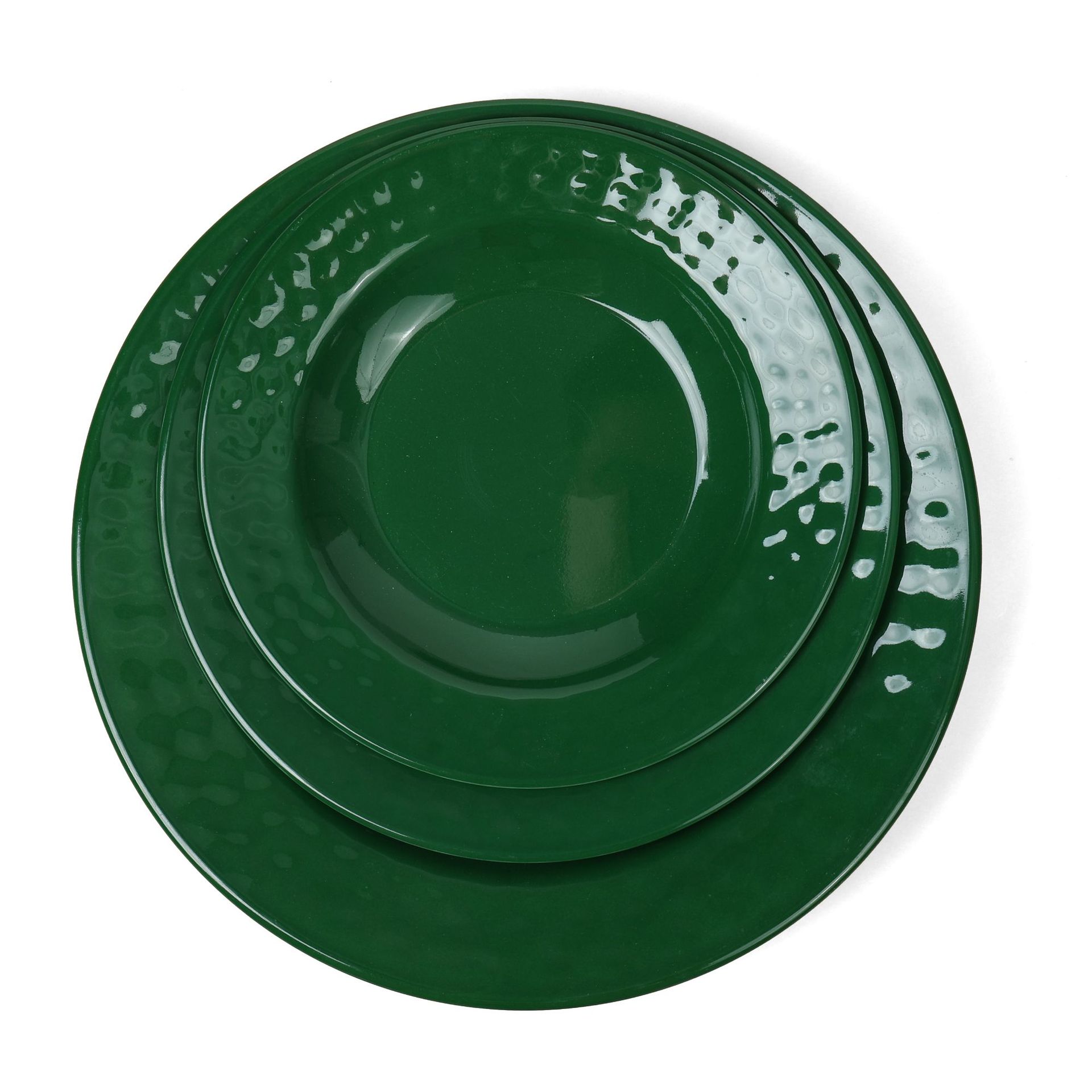 Custom-made melamine imitation porcelain tableware for foreign trade, green hotel dinner plates and vegetable plates, household and commercial plastic round bone-spitting plates details Picture