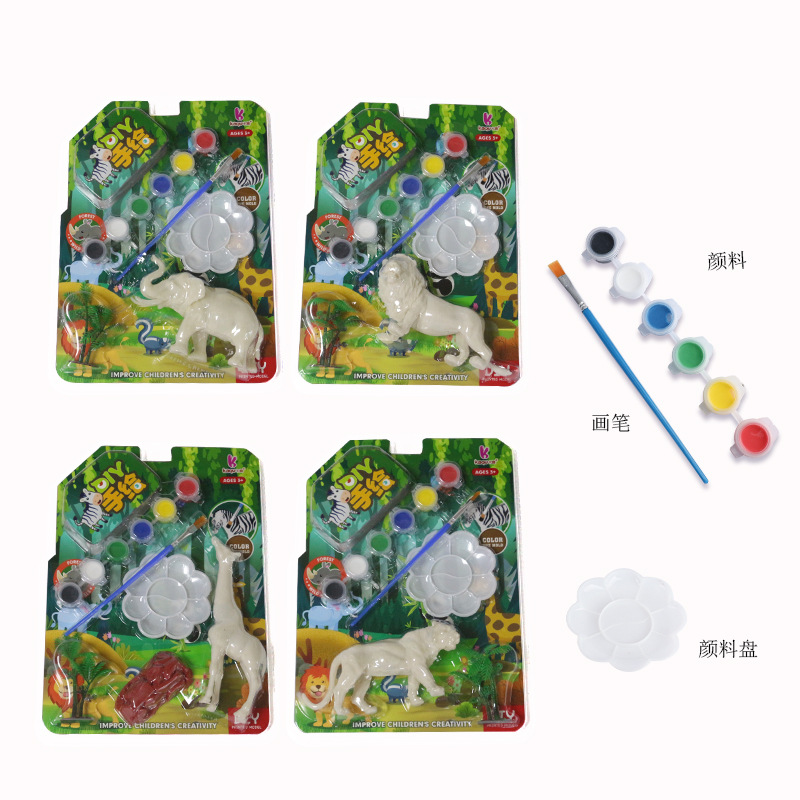 Cartoon creative coloring cards for children, DIY wildlife world cognition, hands-on DIY coloring toys Application Scenario