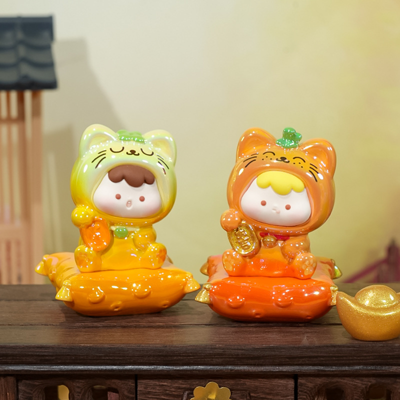 "Zai Zai Miao Yun Bao Box New Year Blind Box: Maneki Neko Zodiac Ornaments, creative desktop decoration, cute plush small gifts. Specification image
