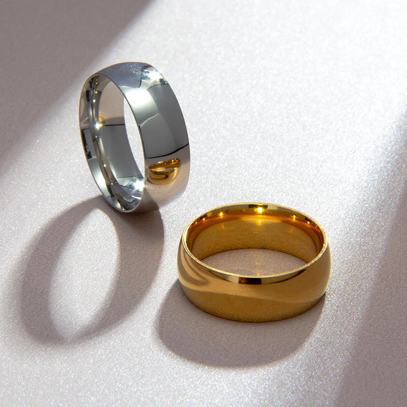 Amazon Classic cross-border supply 8MM men's inner and outer ball smooth surface ring, simple men's accessory, standard size Specification image