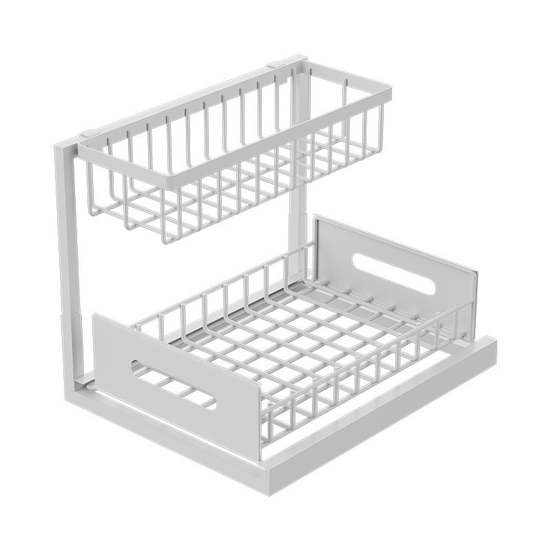 Kitchen cabinet under-sink pull-out storage rack, countertop seasoning, household bathroom pull-out basket, drawer storage rack Item Picture