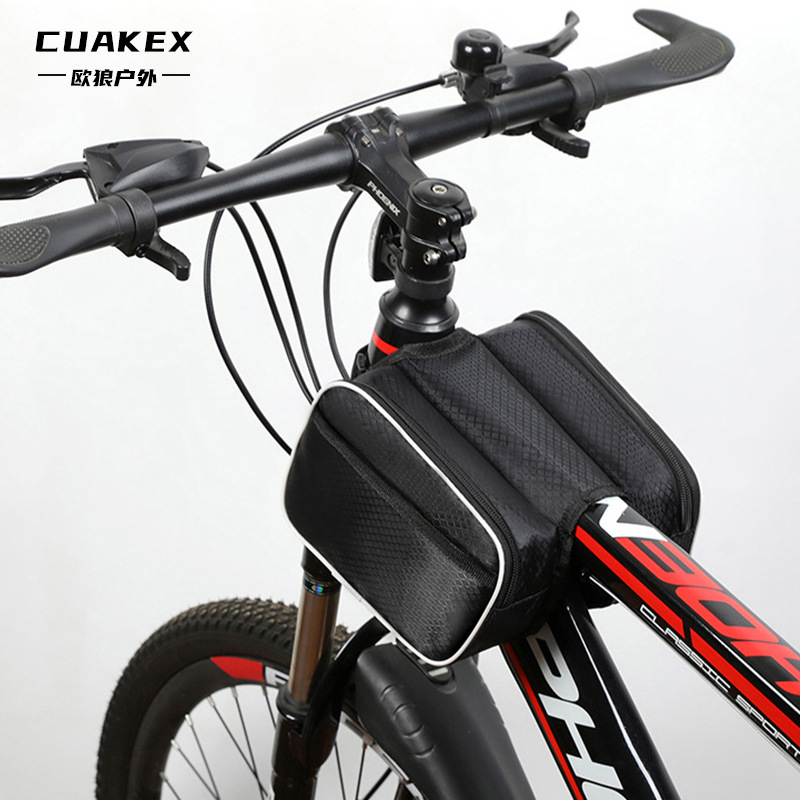 Bicycle bag, front beam bag, mountain bike bag, mobile phone top tube bag, waterproof hanging bag, cycling equipment accessories saddle bag Application Scenario