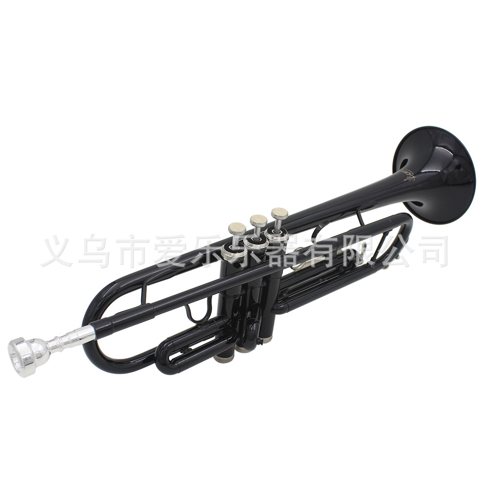 Original manufacturer's black trumpet set for children, students and adults to play the Western instrument Trumpets Specification image