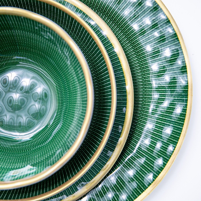 Export factory direct sales of bowl and plate sets, commercial hotel and restaurant vegetable plates, Western plates, seafood plates, melamine tableware wholesale Specification drawing