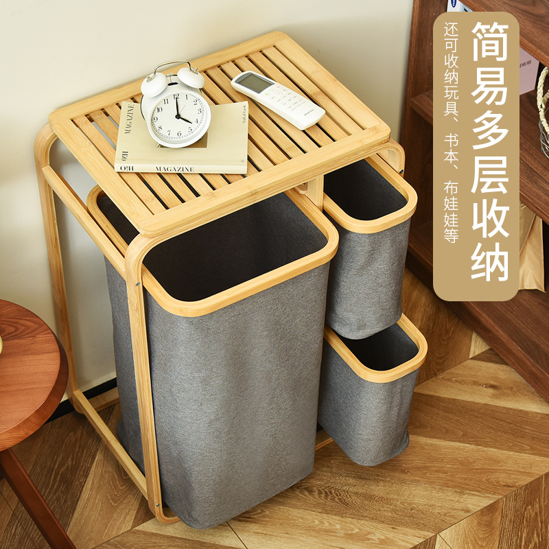 衣物清洁/收纳盒/楠竹收纳筐/艺术竹篮/收纳筐布艺产品图