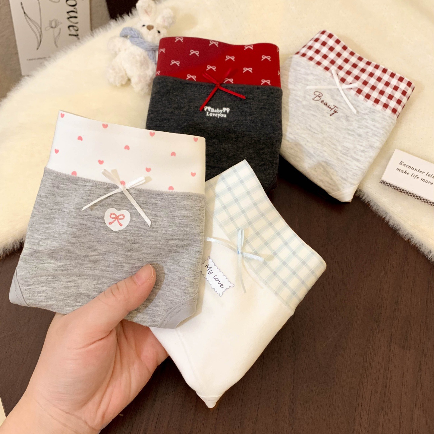 10A extended pure cotton antibacterial women's underwear Breathable women's triangle pants Seamless all-cotton comfortable spliced underwear for women details Picture