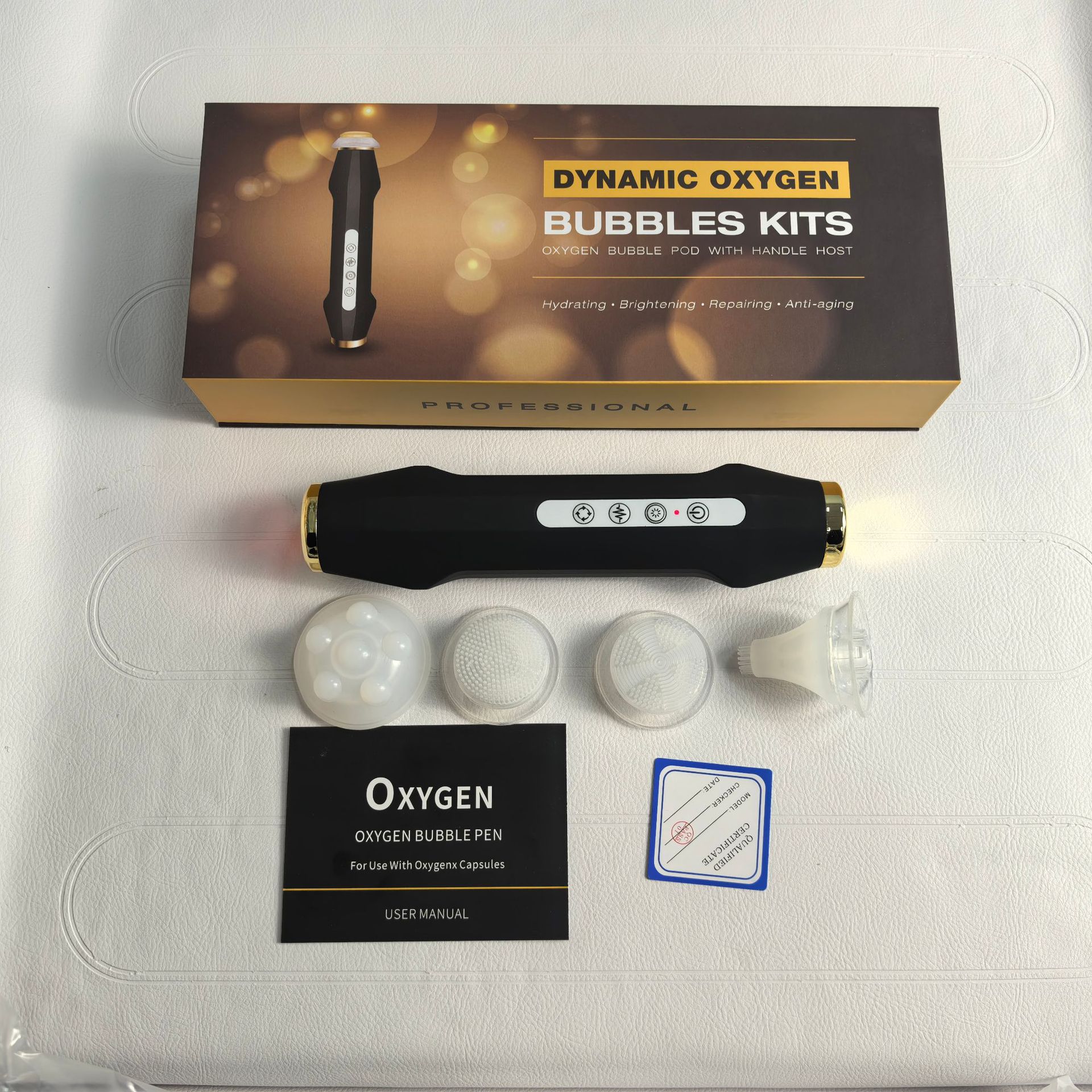 Upgraded mini bubble massage device with brush head, hydrating, cleaning and beautifying device, handheld oxygen-refreshing bubble product Application Scenario