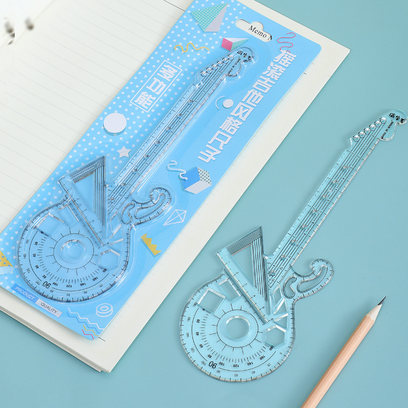 The new internet-famous guitar ruler set has multiple functions, a high appearance level, multiple uses for convenience, and contains a straight ruler, a triangular compass details Picture