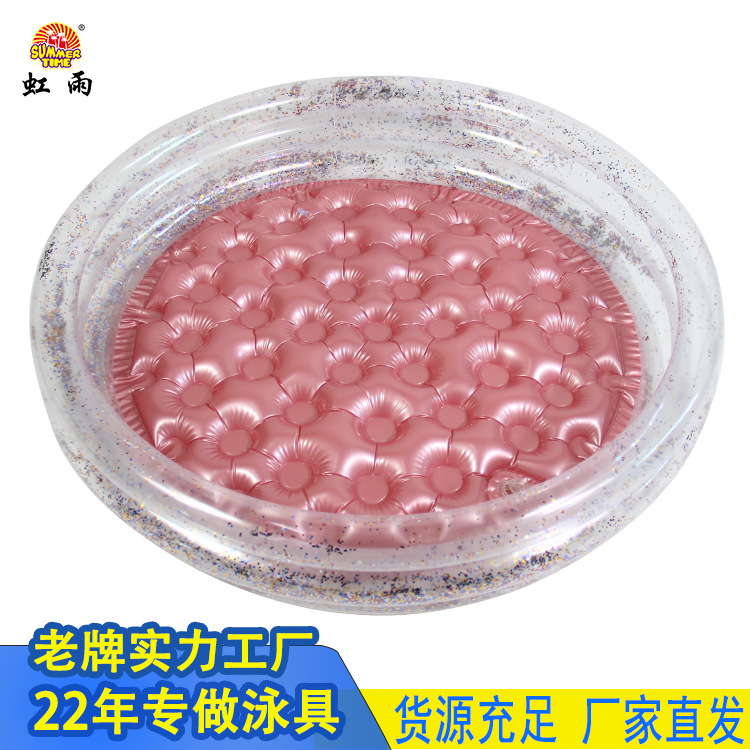 Hongyu thickened children's sequined inflatable water pool, circular ocean ball pool, household baby bath basin Specification image