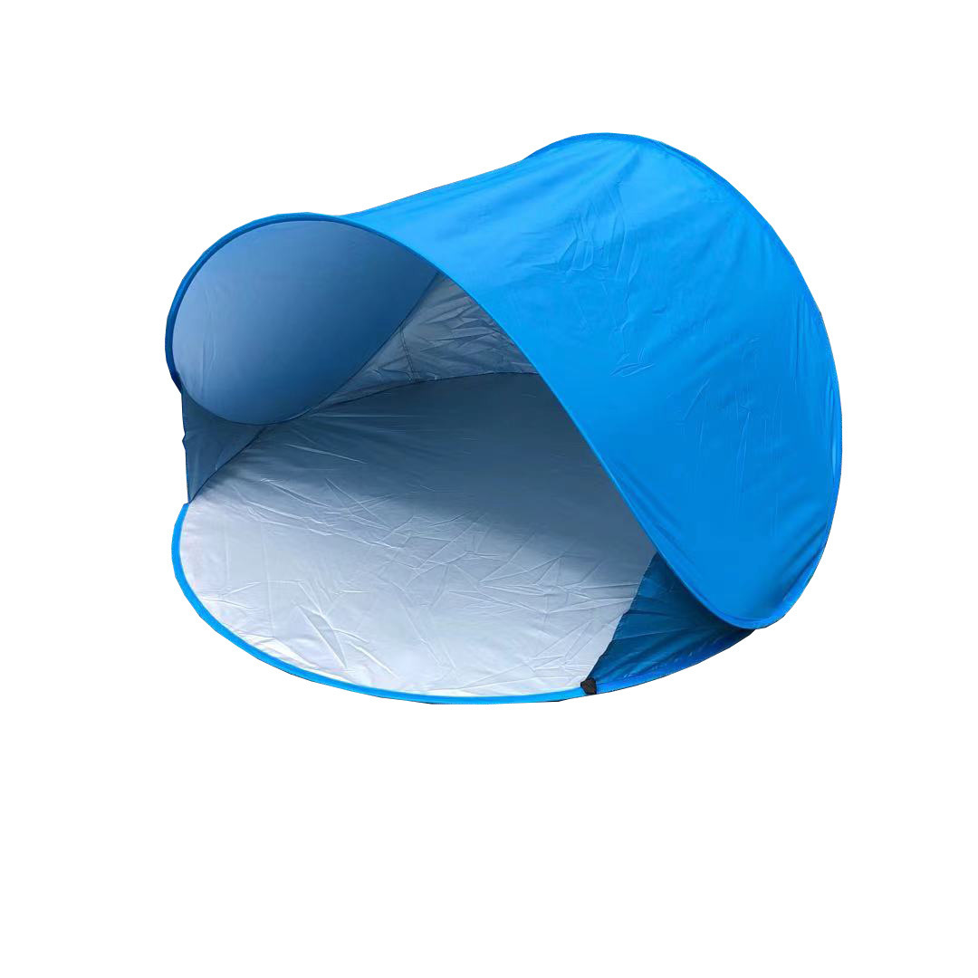 户外遮阳帐篷 简易沙滩遮阳帐篷 钓鱼帐篷双人速开钓鱼帐篷 沙滩白底实物图