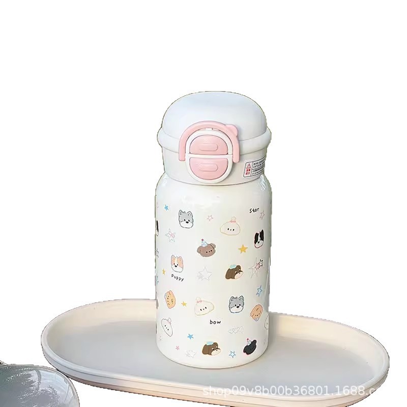 Taza de aislamiento minimalista para chicas con pajita de alto nivel de apariencia doble taza de agua 316 nuevo estilo de aislamiento de acero inoxidable portátil para estudiantes Item Picture