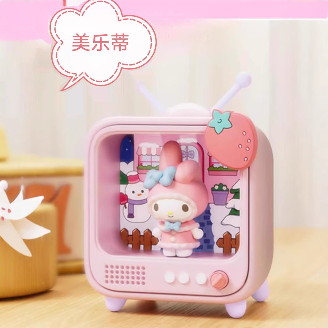 Sansano TV Night light Blind Box figurine Glowing Ornament Kuromi Melody Girl Heart Birthday Wholesale Specification image