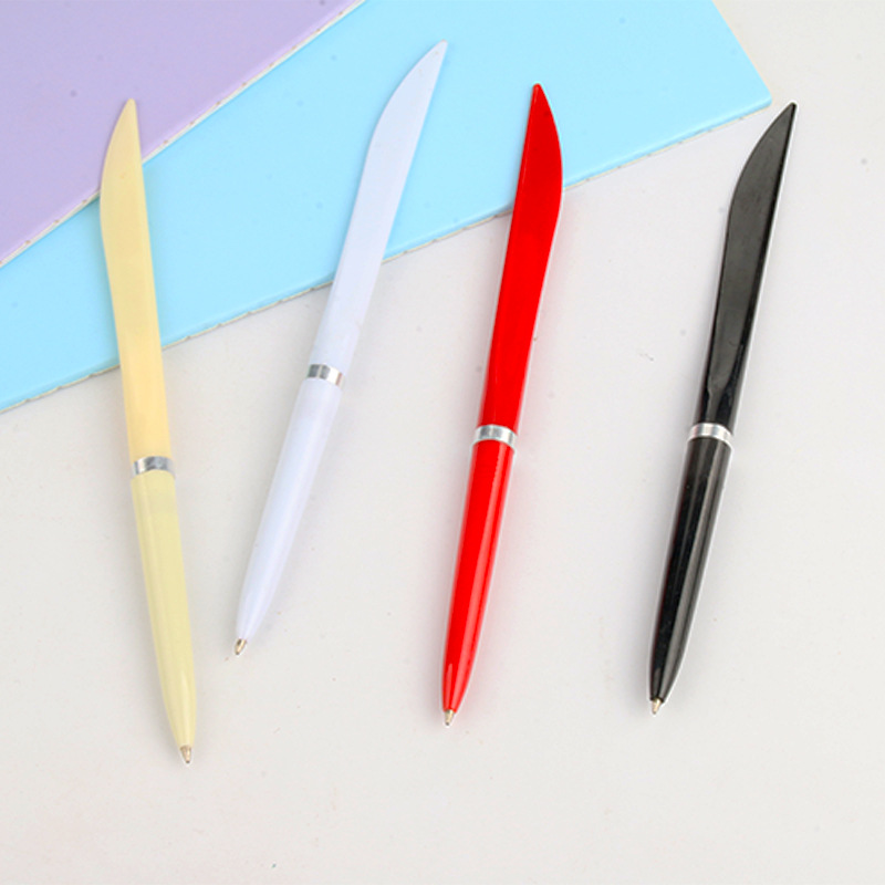Wholesale of plastic knife-shaped ballpoint pens for office stationery logistics, wholesale of plastic knife-shaped advertising pens Specification drawing