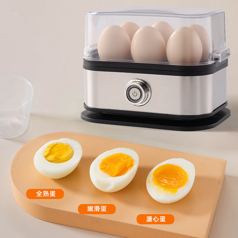 Stainless steel egg cooker, small mini portable egg cooker, kitchen egg steamer, home breakfast machine, multi-functional egg cooker details Picture