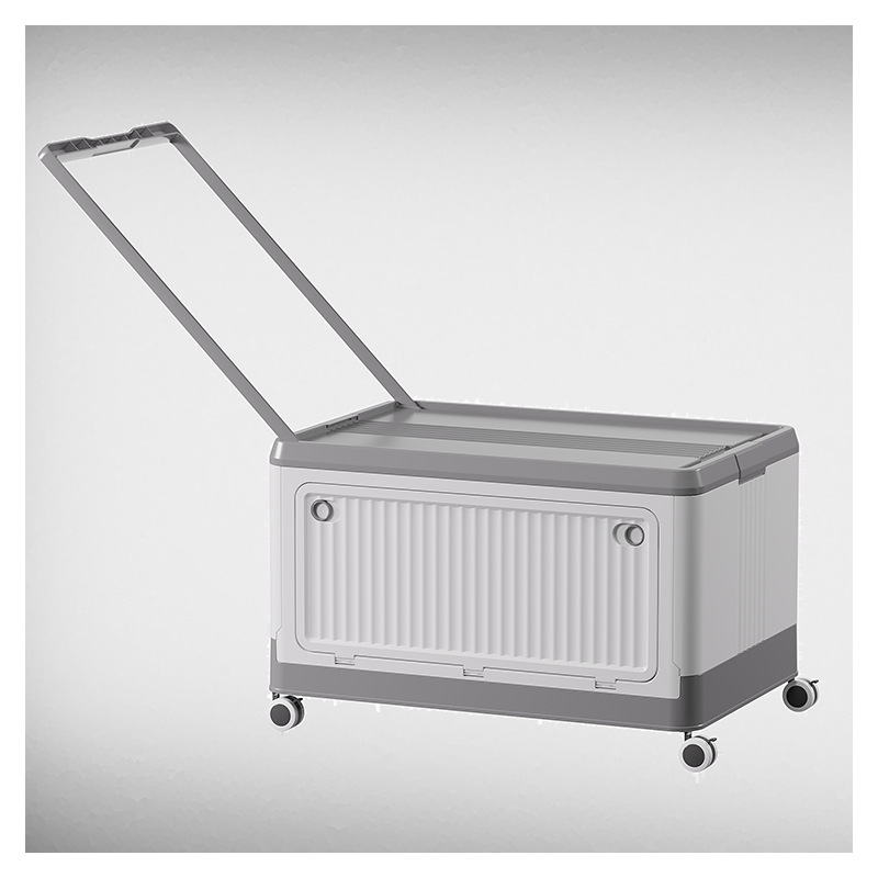 Bookcase storage box with wheels, classroom bookcase with handle, folding plastic, student dormitory, high school students' books Item Picture