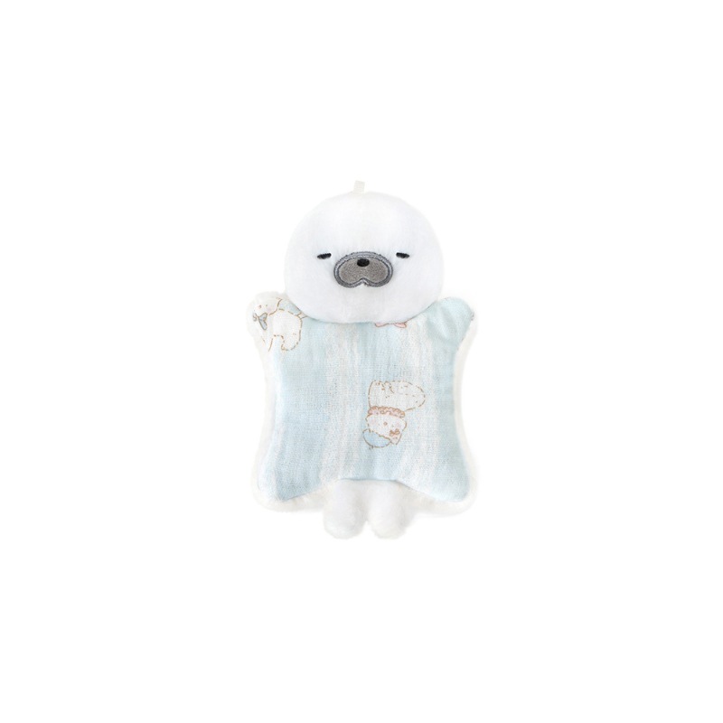 A new type of bean bag seal plush toy backpack with decorative key clasp and exquisite hand puppetry Item Picture