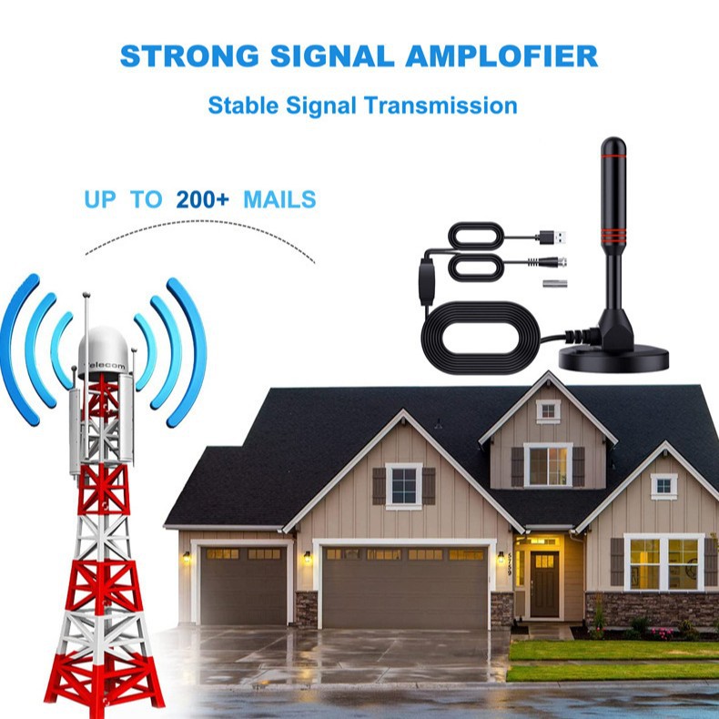 Digital TV antenna dual amplifier DTMB TV signal antenna DVB-T indoor TV antenna Specification image