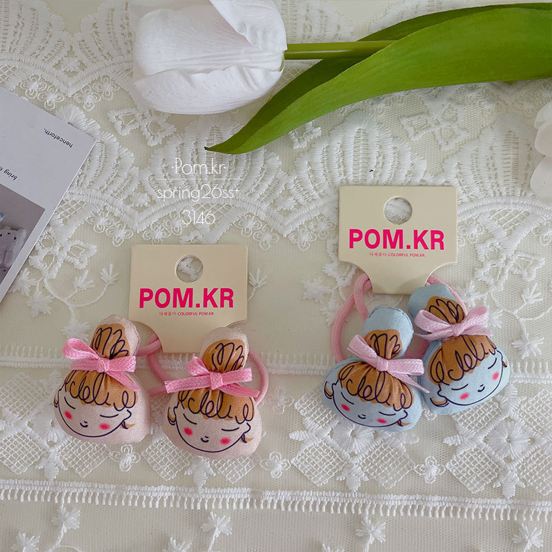 Primavera nuevo estilo pañuelo para niños peluquería muñeca de dibujos animados alta estiramiento cola de caballo cuerda de cabeza bebé par de ropa accesorios para el pelo mujer Application Scenario