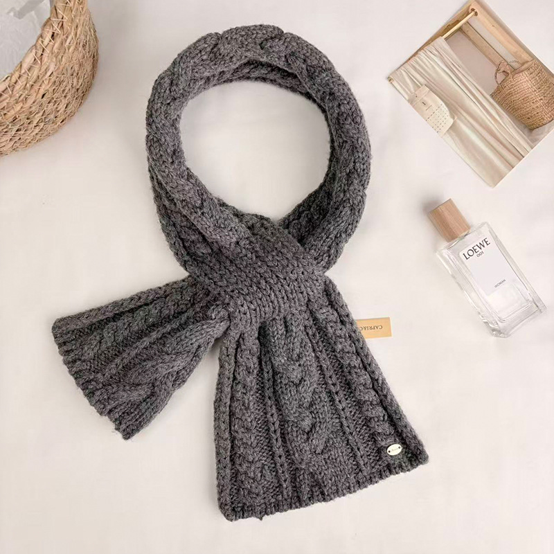 For autumn and winter, pair a Korean-style wool blend scarf with a short twisted scarf and a warm knitted woolen scarf for women details Picture