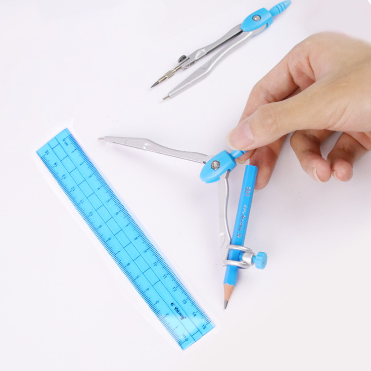 Compass set, drawing tools, compass and ruler combination set, teaching AIDS for students Specification image