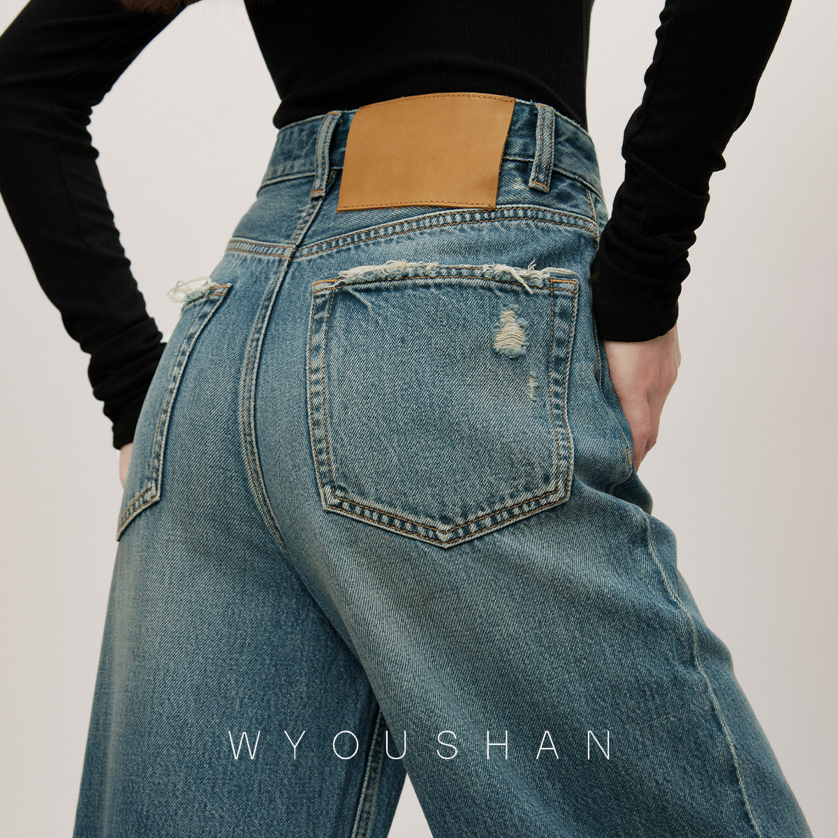 女式牛仔裤实物图
