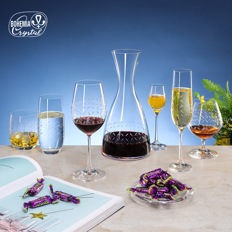 Czech Lexus imported lead-free crystal wine sets, Burgundy wine glass sets, home and catering bulk purchase details Picture
