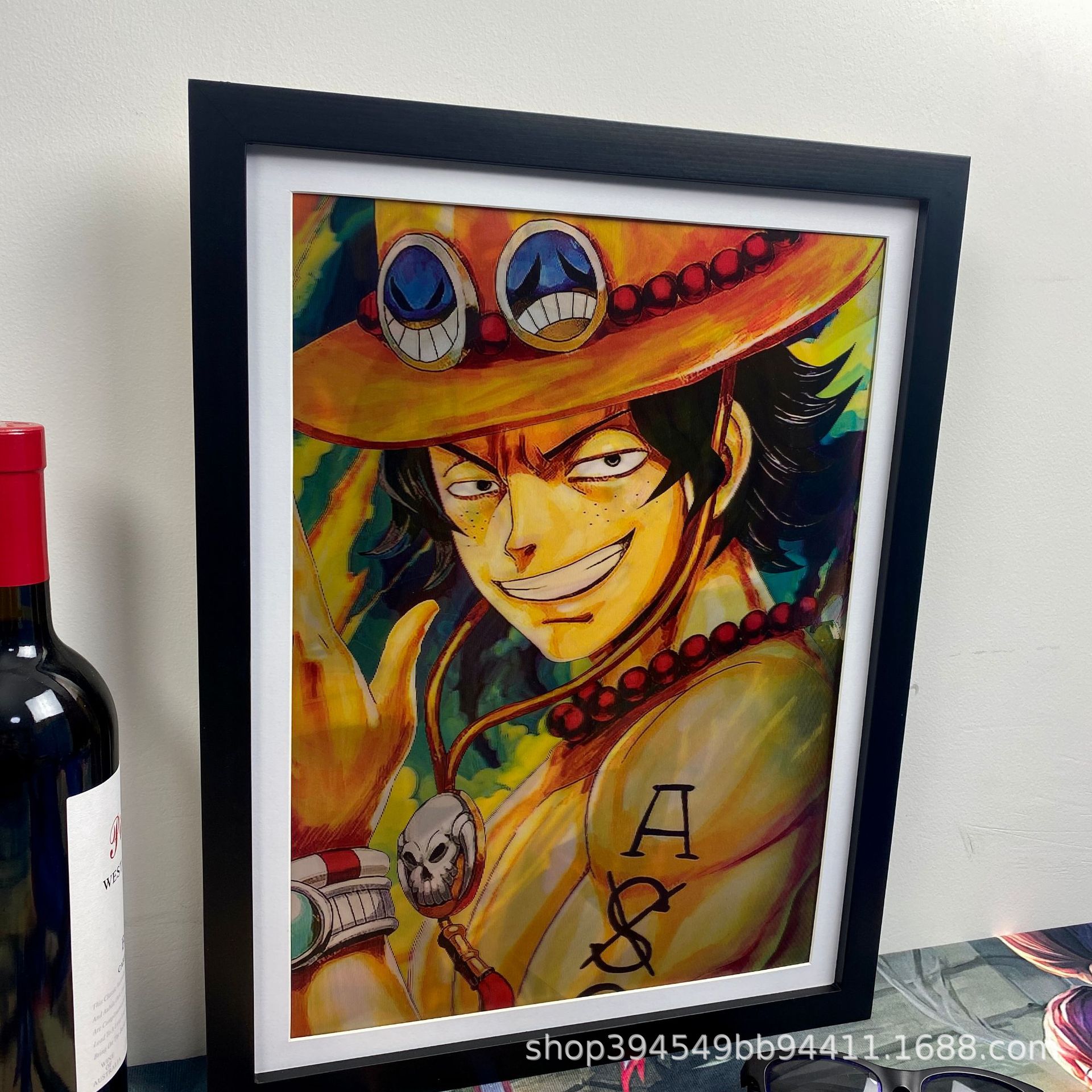 海贼王裸眼3D立体画渐变光栅pet装饰挂壁卡通系列实木框装裱现货细节图
