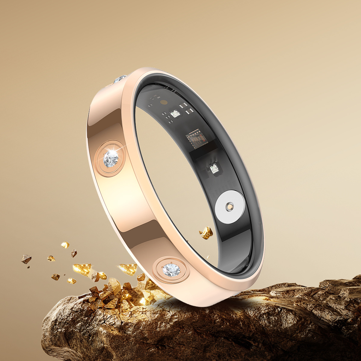 6.3mm smart ring, blood oxygen, heart rate variability, stress, physiological cycle, family affection, care, sleep, exercise monitoring Specification image