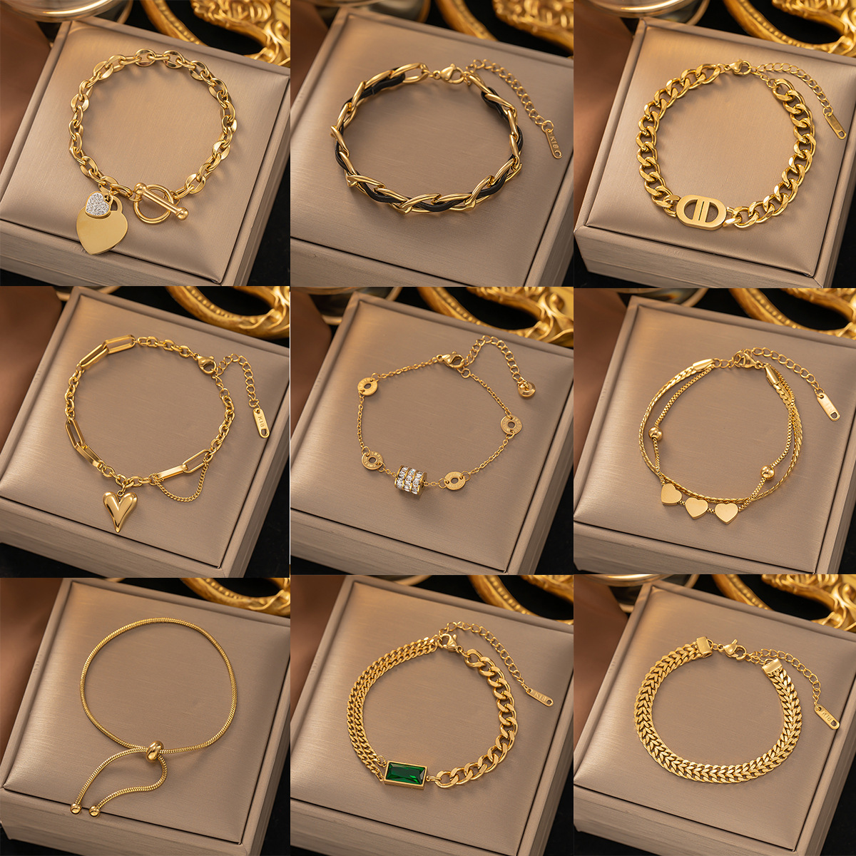 New titanium steel bracelet from Europe and America that doesn't fade, versatile for women, in an ins style, fashionable jewelry, and a sense of sophistication for girls full figure